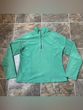 L.L. Bean Sweatshirt 1/4 Zip Fleece Women's XS Green Lightweight Long Sleeve